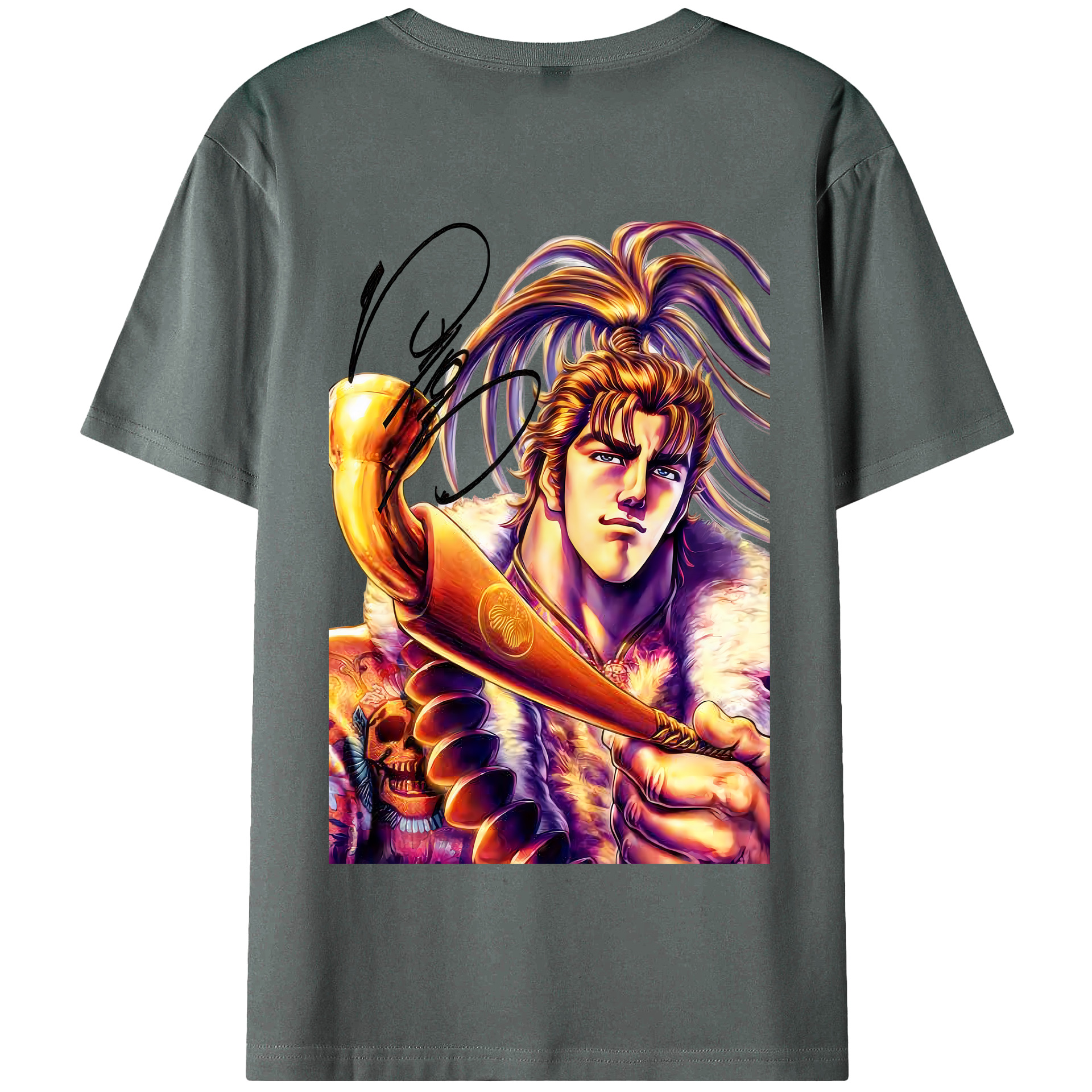 （画像用） 北斗の拳 Fist of the North Star 綿100％半袖Tシャツ（背面プリント）